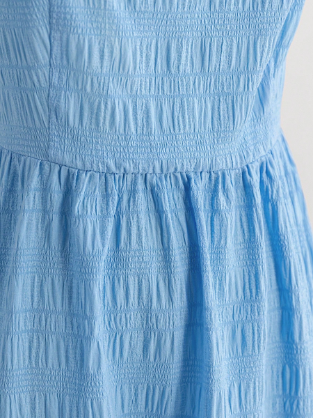 Đầm ngắn hở lưng đơn giản màu trơn dành cho nữ, trang phục thường ngày, váy pastel dành cho nữ YN028