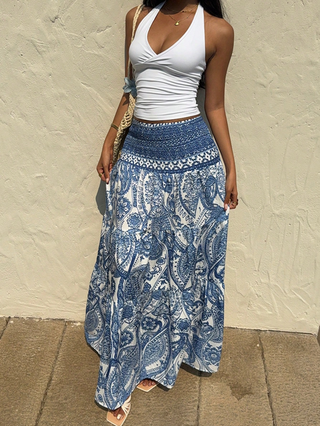 Chân Váy Nữ Họa Tiết Phong Cách Bohemian YN012