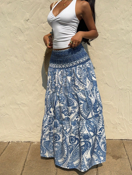 Chân Váy Nữ Họa Tiết Phong Cách Bohemian YN012