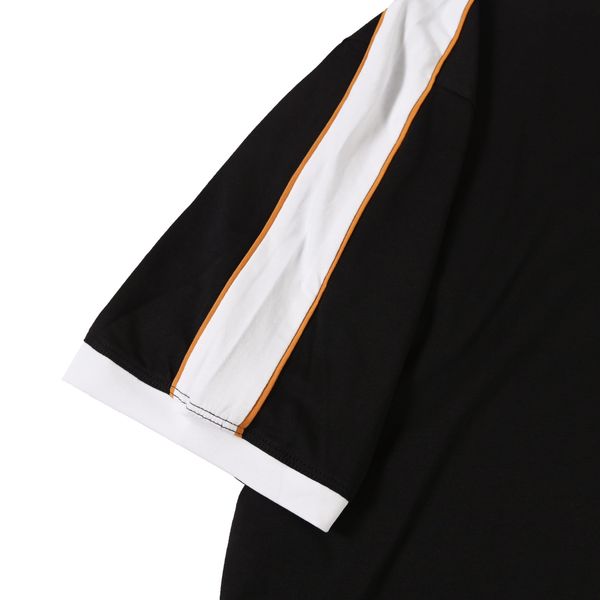 Áo Thun Cổ Tròn KC Line Có Túi Ngực Phối Sọc Trắng/Cam Tinh Tế Big Size