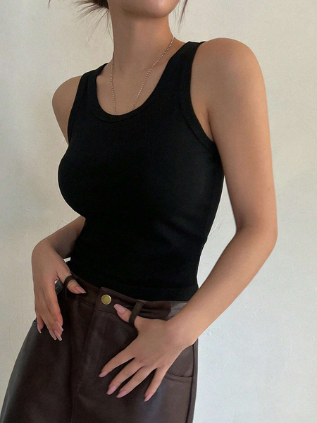 Áo Ba Lỗ Nữ Cổ Tròn Dáng Ôm Màu Trơn Chuẩn Hè YN055