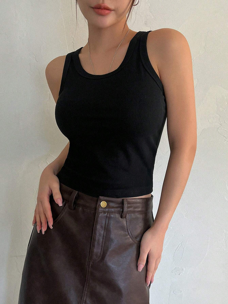 Áo Ba Lỗ Nữ Cổ Tròn Dáng Ôm Màu Trơn Chuẩn Hè YN055