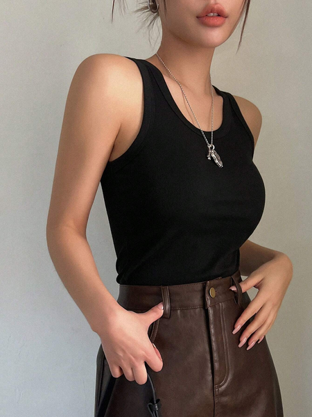 Áo Ba Lỗ Nữ Cổ Tròn Dáng Ôm Màu Trơn Chuẩn Hè YN055