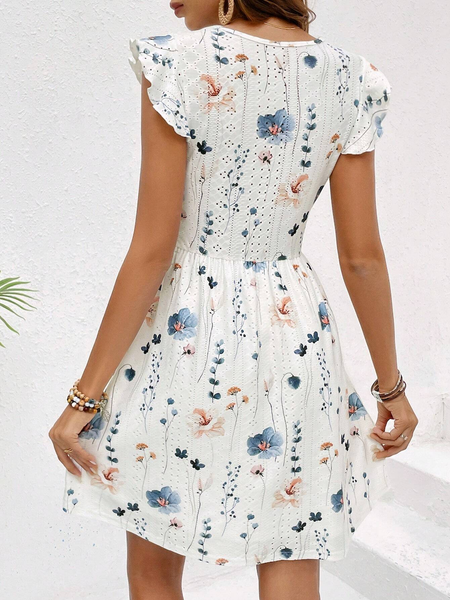 Đầm ren trắng nữ họa tiết phối tinh tế YN050