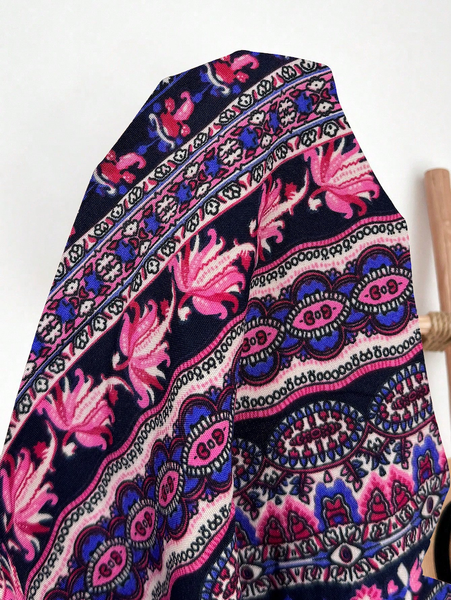 Quần Ống Loe Rộng Nữ Big Size Họa Tiết Hoa, Viền Bèo Nhún YN039