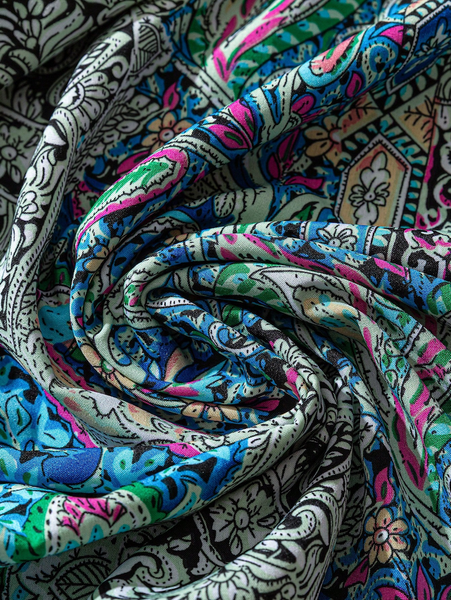 Áo Blouse Nữ Tay Nhún Bèo Họa Tiết Hoa Điều Hai Lớp YN045