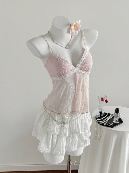 Áo Hai Dây Nữ Thêu Thanh Lịch Lãng Mạn YN064