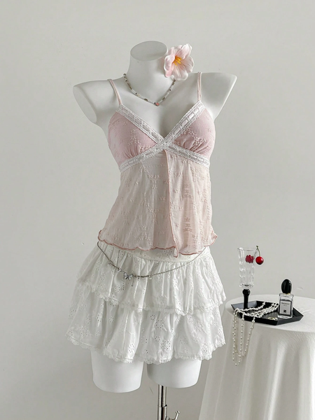 Áo Hai Dây Nữ Thêu Thanh Lịch Lãng Mạn YN064