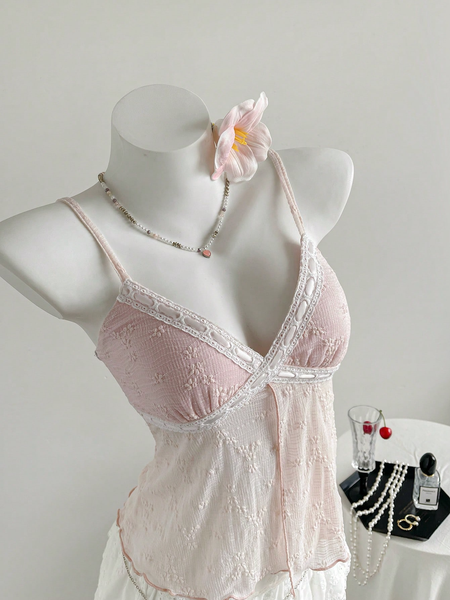 Áo Hai Dây Nữ Thêu Thanh Lịch Lãng Mạn YN064