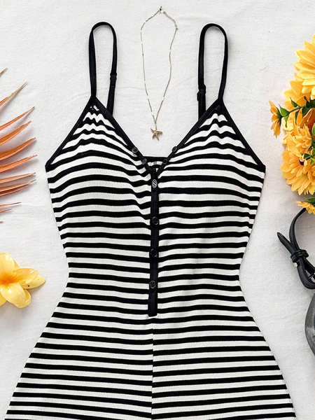 Jumpsuit Nữ Kẻ Sọc. Phong Cách Bohemian (Boho) YN065