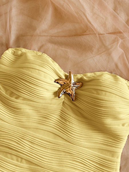 Áo Liền Thân Nữ Dáng Quây Tôn Dáng, Họa Tiết Sao Biển Độc Đáo. YN069