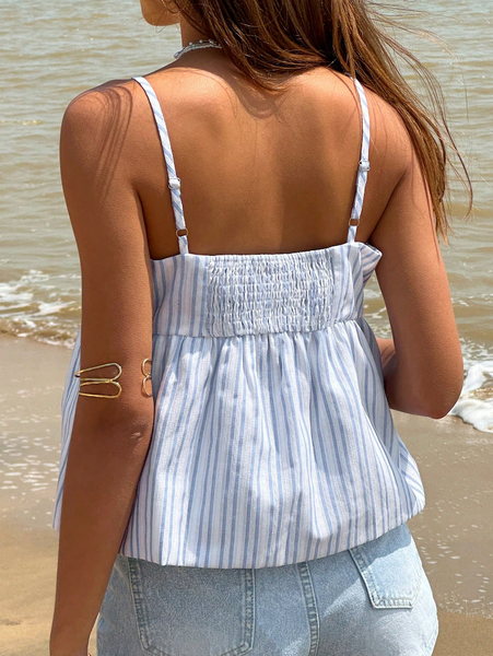 Áo Tank Top Nữ Sát Nách Kẻ Sọc Xanh YN075
