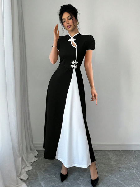 Đầm Nữ Cổ Tàu Đen Phong Cách YN076