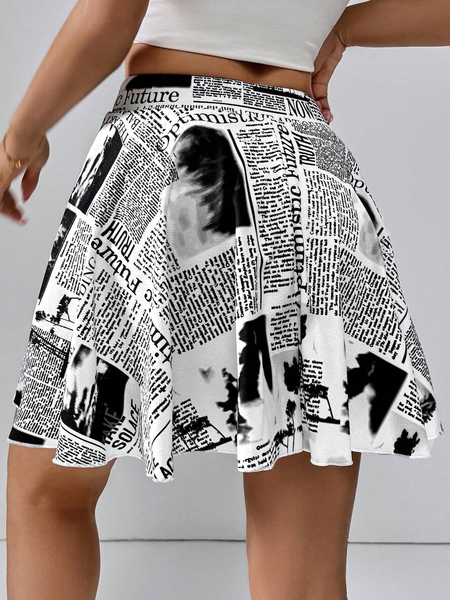 Quần Giả Váy 2 Trong 1 Họa Tiết Báo YN115