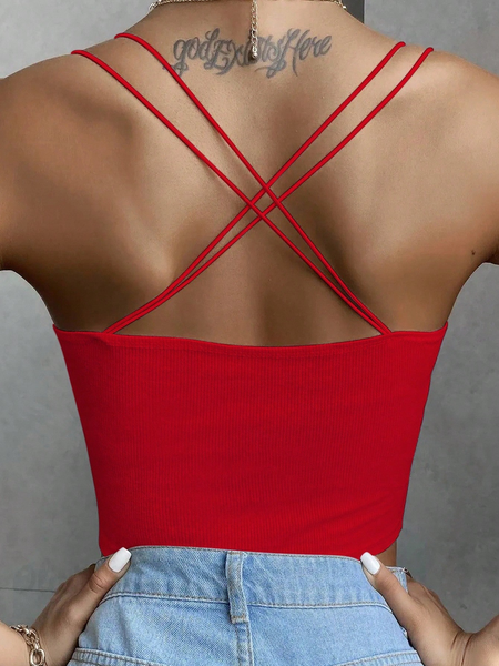 Áo Hai Dây Nữ Ôm Dáng Tôn Dáng, Lưng Đan Chéo Gợi Cảm YN118