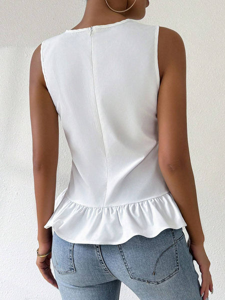 Áo Blouse Sát Nách Màu Trơn Vạt Bèo Nhún YN135