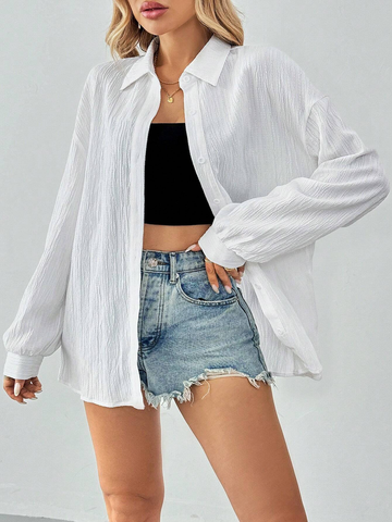 Áo Blouse Linen Công Sở Tay Dài Màu Trơn YN152