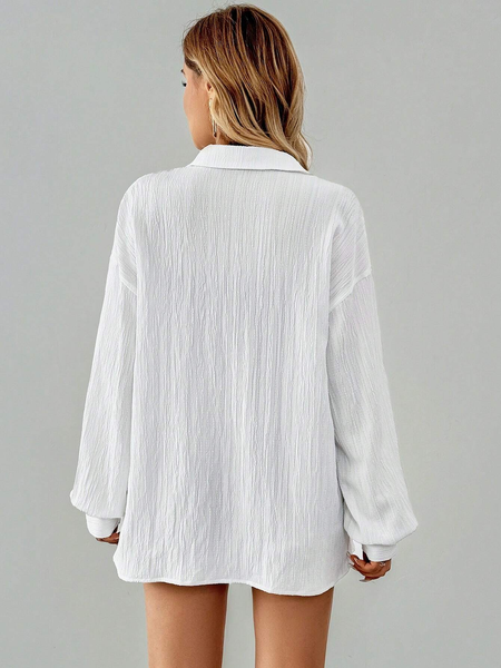 Áo Blouse Linen Công Sở Tay Dài Màu Trơn YN152