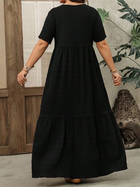 Váy Maxi Đen Duyên Dáng Cho Nữ Big Size, Thời Trang Xuân Hè Sành Điệu YN168