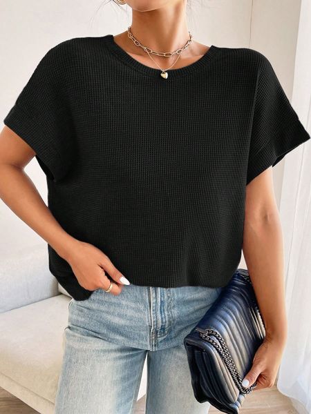 Áo Thun Dệt Tổ Ong Tay Cánh Dơi Trơn Màu YN169