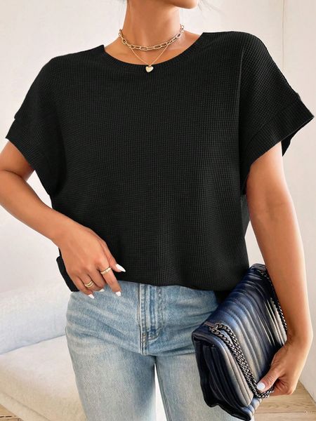 Áo Thun Dệt Tổ Ong Tay Cánh Dơi Trơn Màu YN169