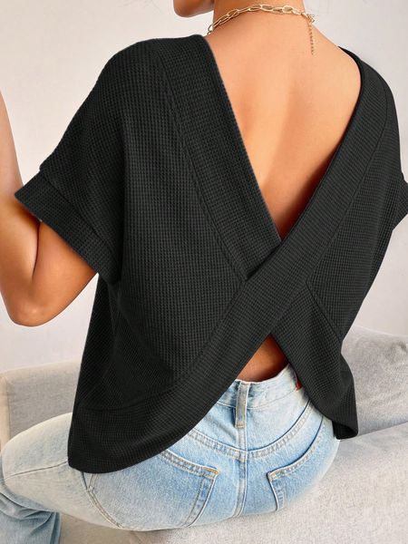 Áo Thun Dệt Tổ Ong Tay Cánh Dơi Trơn Màu YN169