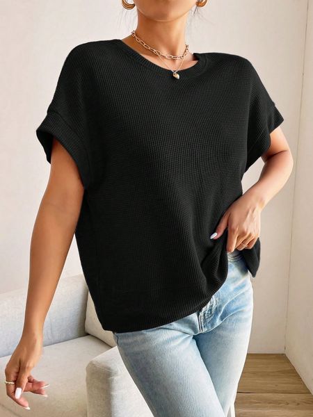 Áo Thun Dệt Tổ Ong Tay Cánh Dơi Trơn Màu YN169