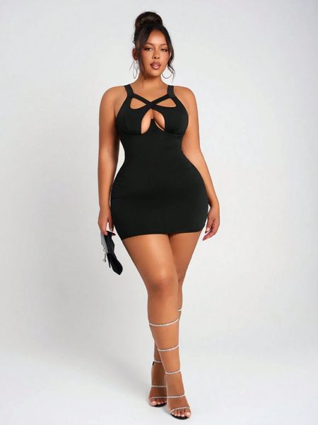 Đầm Nữ Big Size Nữ Ôm Body Dáng Ngắn Cổ Khoét Gợi Cảm YN180