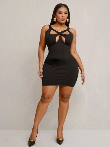 Đầm Nữ Big Size Nữ Ôm Body Dáng Ngắn Cổ Khoét Gợi Cảm YN180