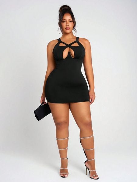 Đầm Nữ Big Size Nữ Ôm Body Dáng Ngắn Cổ Khoét Gợi Cảm YN180