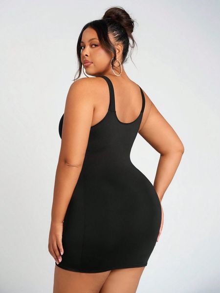 Đầm Nữ Big Size Nữ Ôm Body Dáng Ngắn Cổ Khoét Gợi Cảm YN180