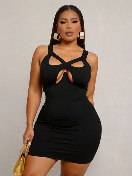 Đầm Nữ Big Size Nữ Ôm Body Dáng Ngắn Cổ Khoét Gợi Cảm YN180