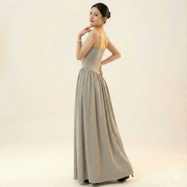 Đầm body nữ 2 dây có thắt nơ chân váy xoè, form ôm, chất liệu thun hoa dập nổi YN205