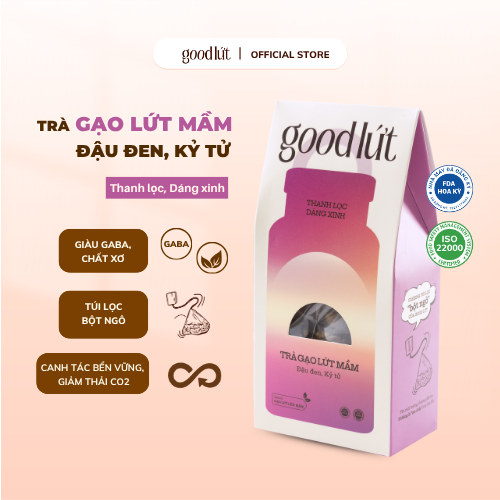 Trà gạo lứt mầm Good Lứt - Thanh nhiệt, đẹp da, tăng cường miễn dịch an toàn, tự nhiên, tốt cho sức khoẻ - Hộp 150G, 450G