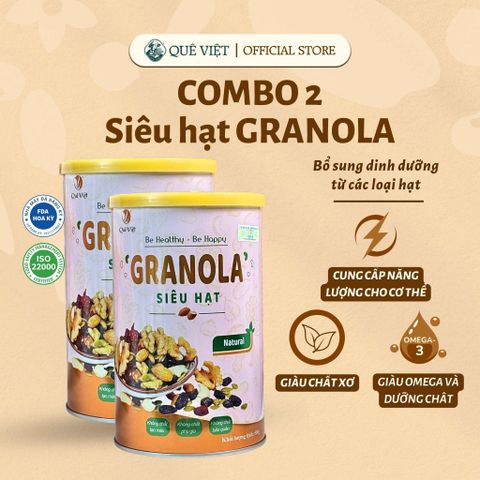 Combo 2 hộp Granola ngũ cốc siêu hạt Quê Việt