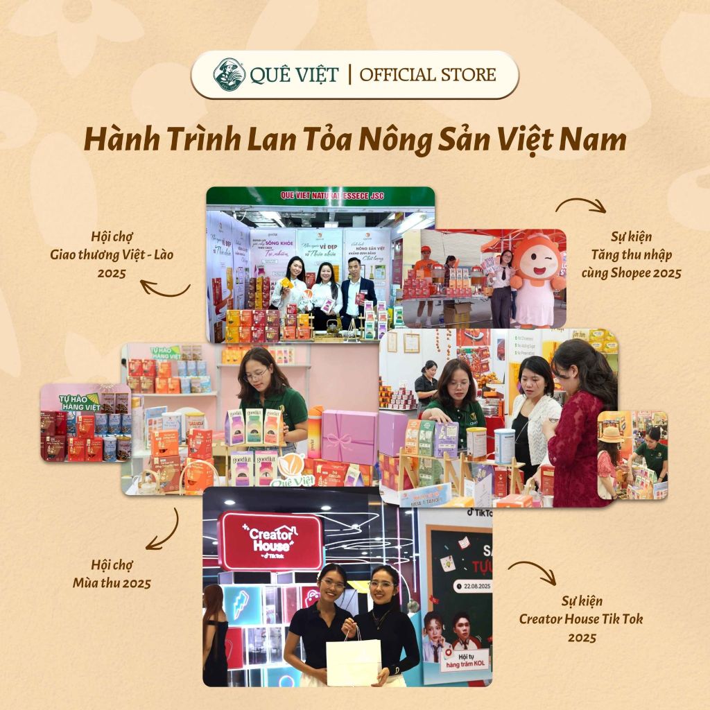 Combo 3 hộp Trà gạo lứt Đông trùng hạ thảo Quê Việt - TẶNG 1 trà Good Lứt 150G