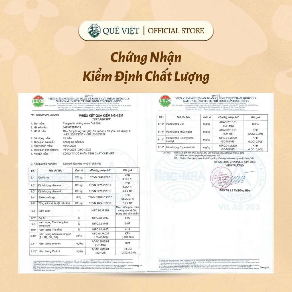 Combo 2 hộp Trà gạo lứt dưỡng nhan Quê Việt - Hộp 100G, 200G