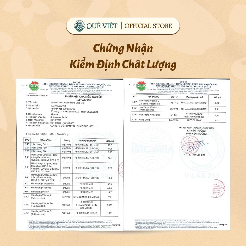 Granola siêu hạt ngũ cốc ăn kiêng Quê Việt