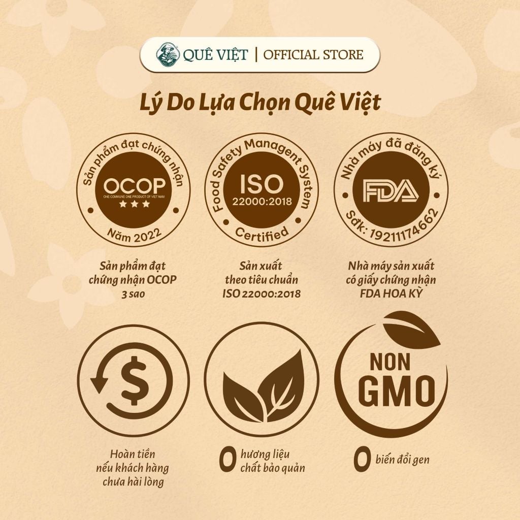 Combo 5 hộp Trà gạo lứt Quê Việt + Quà tặng - Hộp 600G, 450G