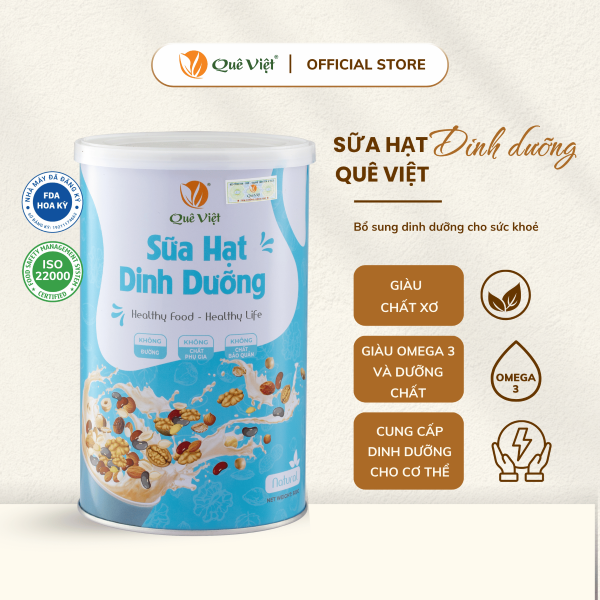 Sữa hạt dinh dưỡng Quê Việt (Lon 500G)