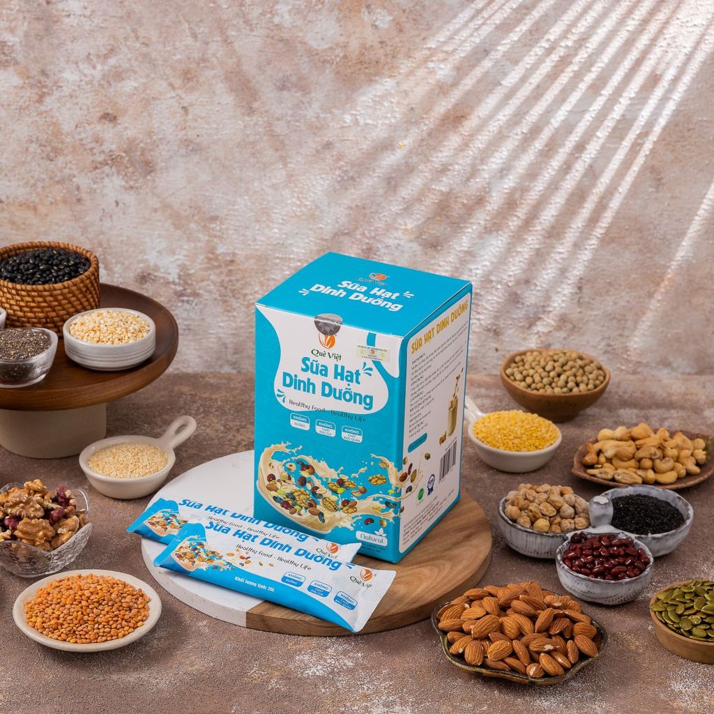 Combo 2 hộp sữa hạt dinh dưỡng Quê Việt (không đậu nành) - Hộp 500G