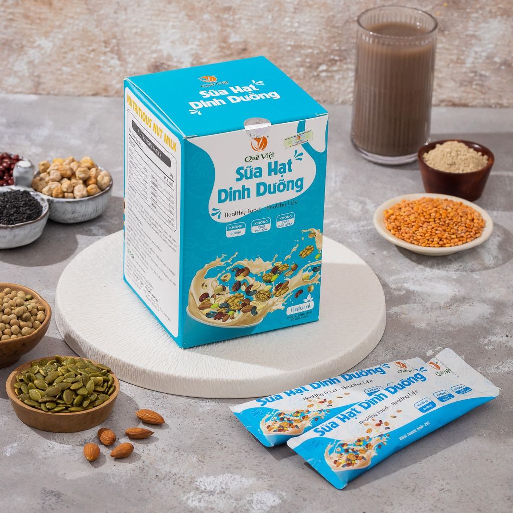 Combo 5 gói sữa hạt dinh dưỡng Quê Việt (gói 25G)