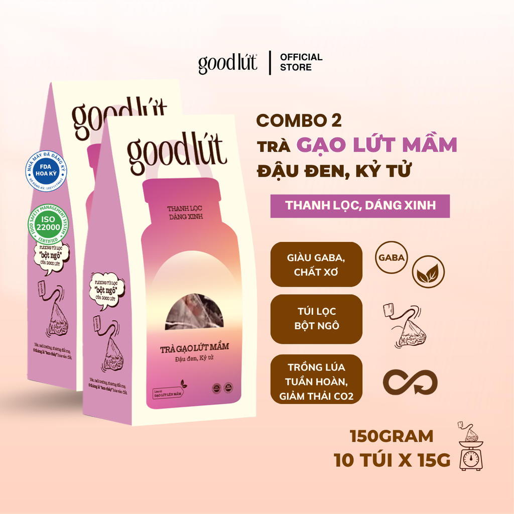 Trà gạo lứt mầm Good Lứt - Hộp 150G, 450G