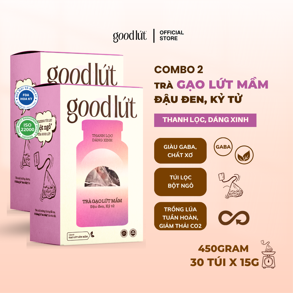 Trà gạo lứt mầm Good Lứt - Hộp 150G, 450G