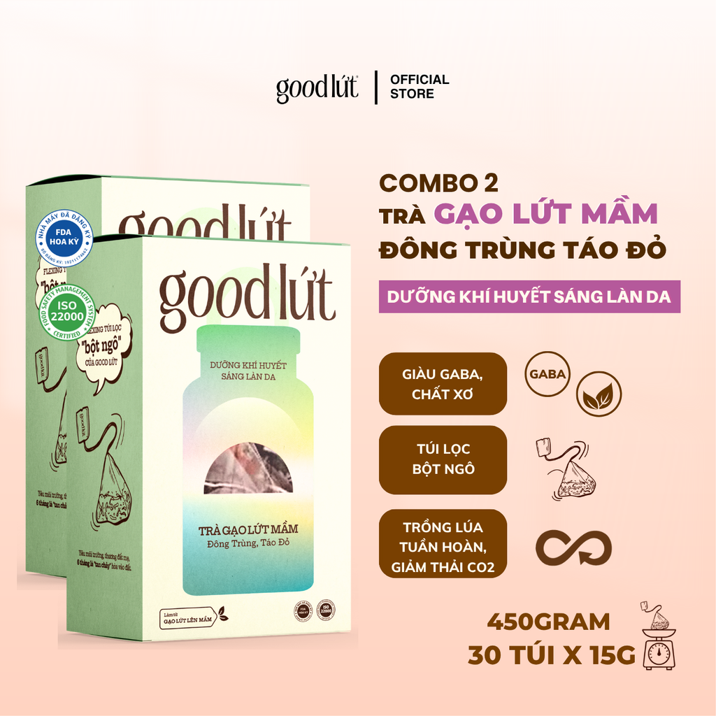 Trà gạo lứt mầm Good Lứt - Hộp 150G, 450G