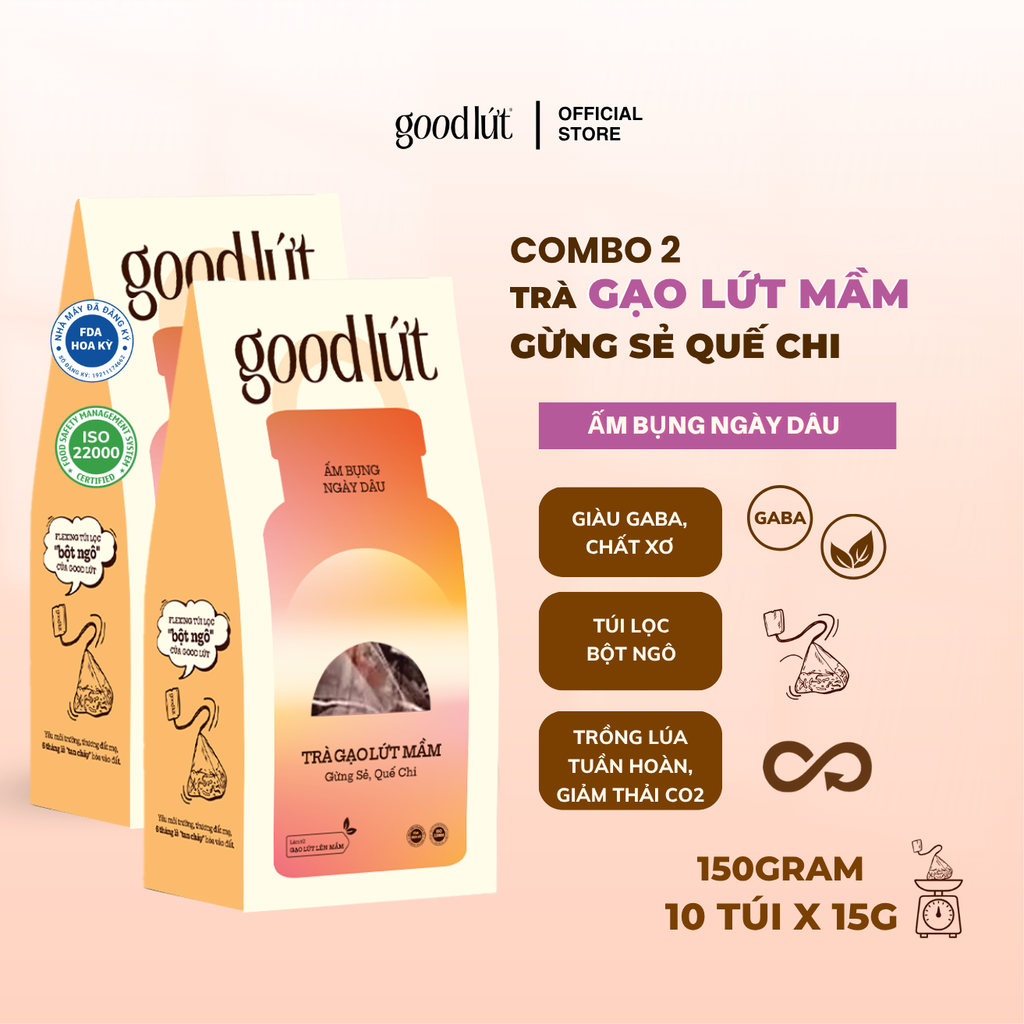 Trà gạo lứt mầm Good Lứt - Hộp 150G, 450G