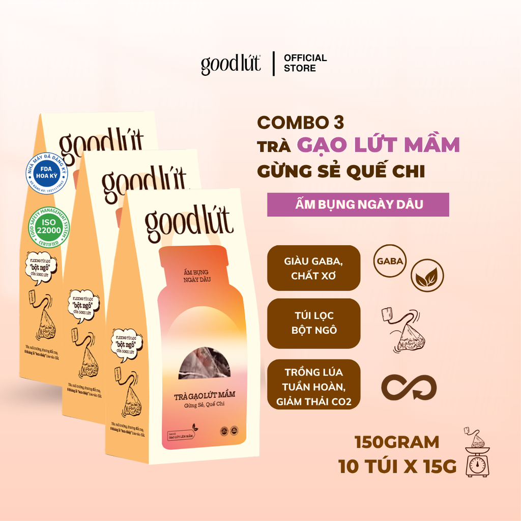 Trà gạo lứt mầm Good Lứt - Hộp 150G, 450G