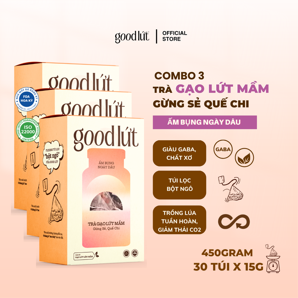 Trà gạo lứt mầm Good Lứt - Hộp 150G, 450G
