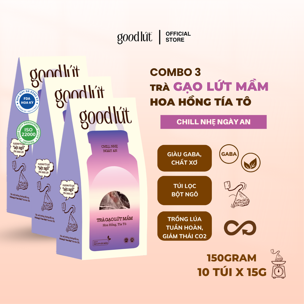 Trà gạo lứt mầm Good Lứt - Hộp 150G, 450G