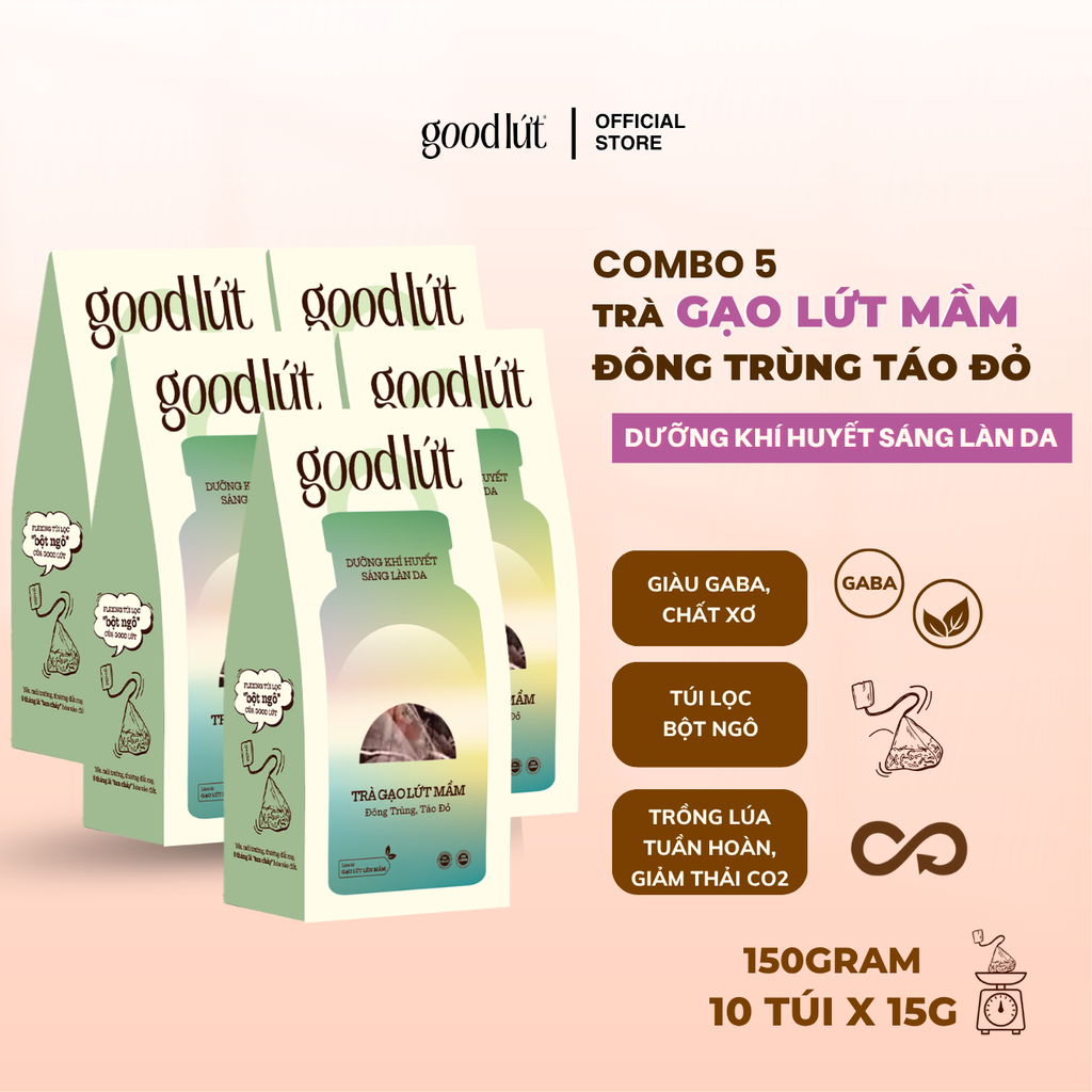 Trà gạo lứt mầm Good Lứt - Hộp 150G, 450G